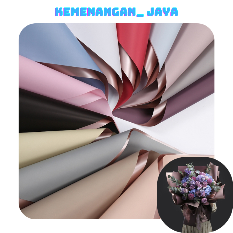 

Isi 20 LEMBAR Kertas Buket Bunga Dua Warna Bi Color Waterproff Flower Wrapping Paper Cellophane Waterproof KB024