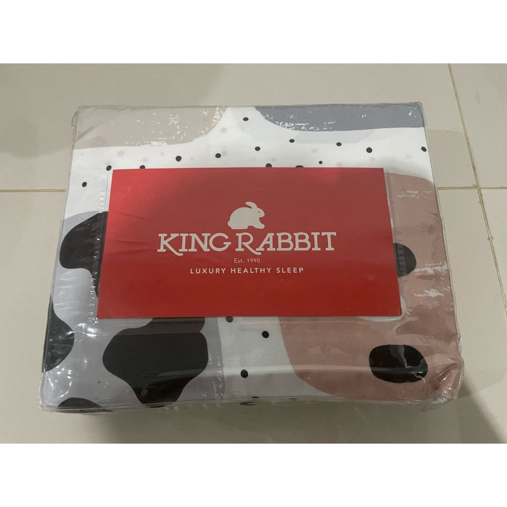 king rabbit sprei 160x200 milk and ice cream grey
