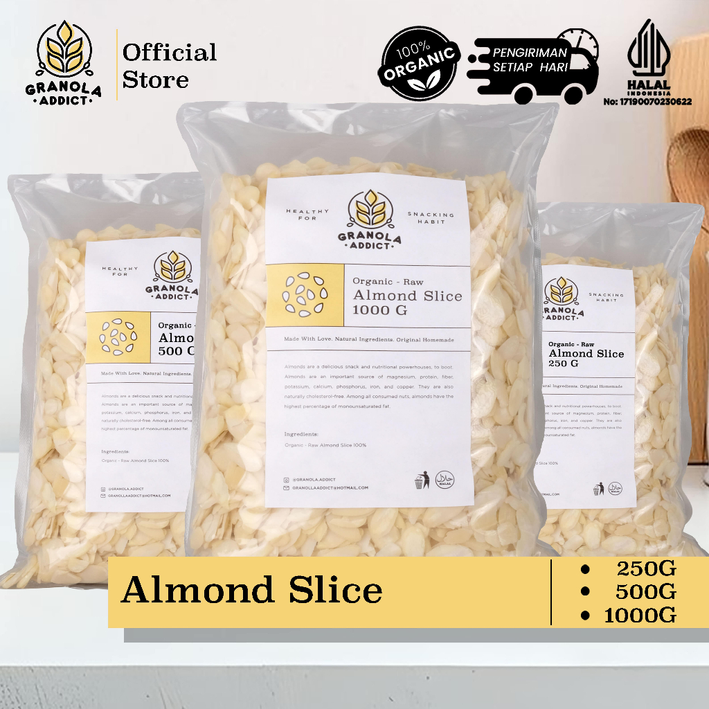 

Granola Addict - Raw Almond Slice / Irisan Kacang Almond Mentah