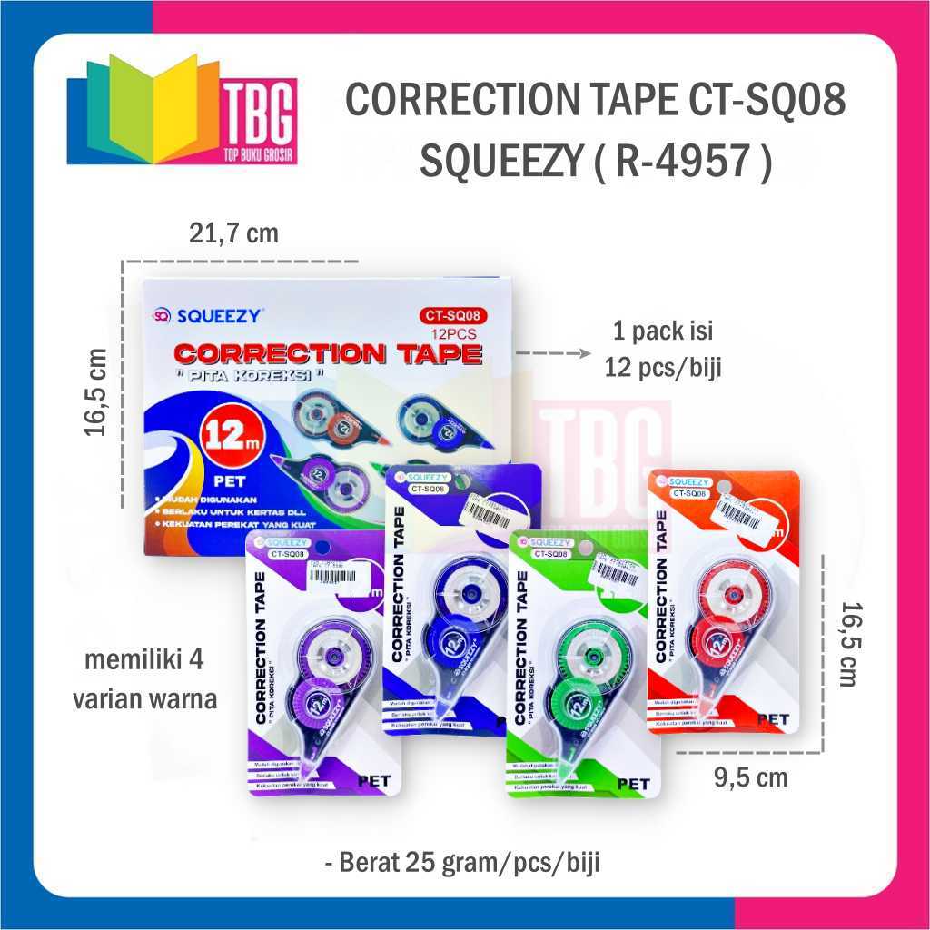 

1 PCS CORRECTION TAPE CT-SQ08 SQUEEZY TIPE X KERTAS / CORRECTION TIPE X PITA / TIPE X KERING SQUEZZY (R-4957)
