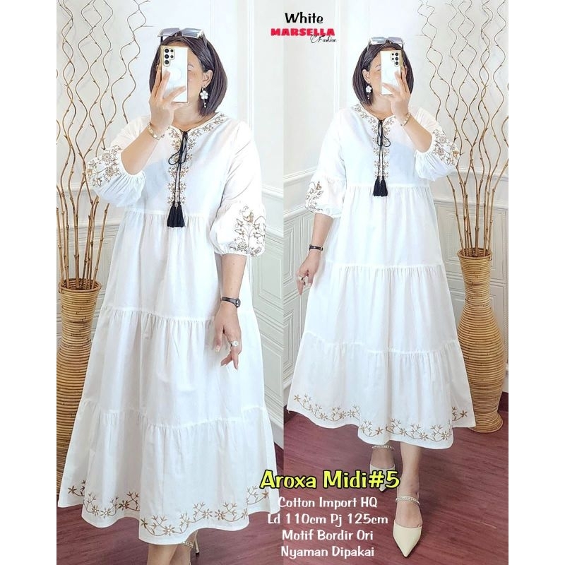 aroxa midi dress long tunik ori marsela tunic katun jepang tunik jumbo ld 120 baju atasan wanita kek