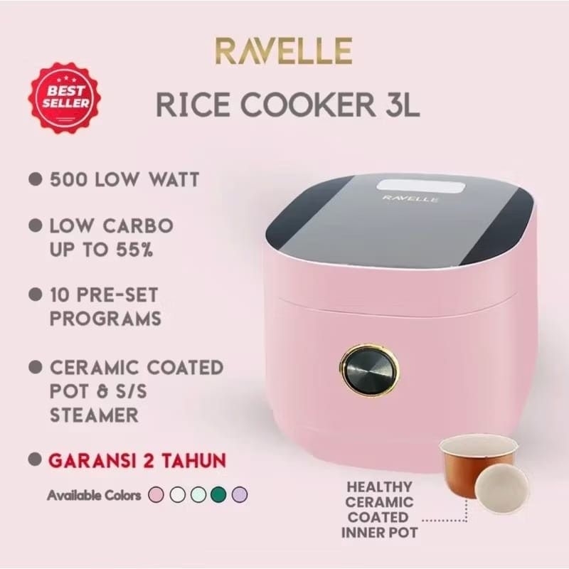 Ravelle Rice Cooker Low Carbo 3 L