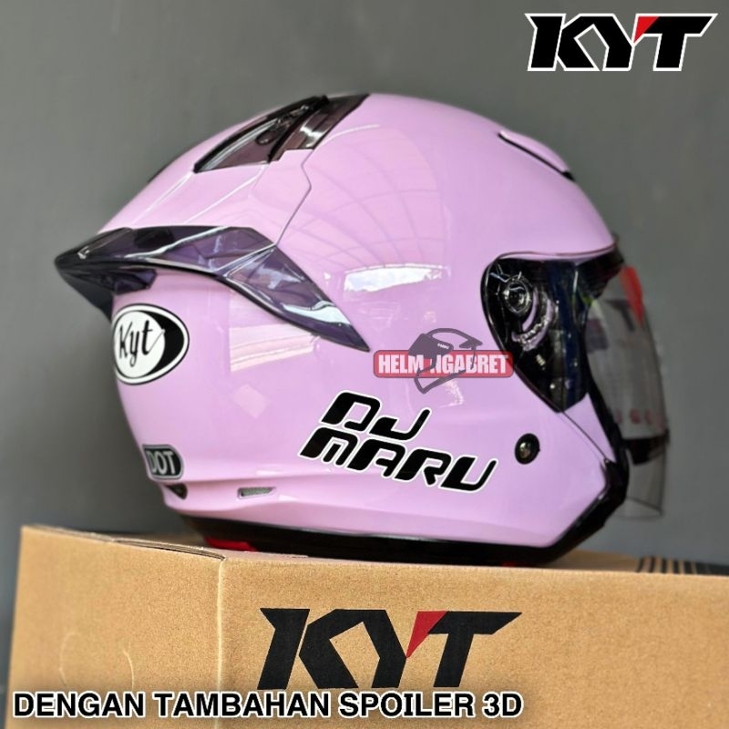 Helm kyt dj maru solid hall face original + spoiler tambahan 3D