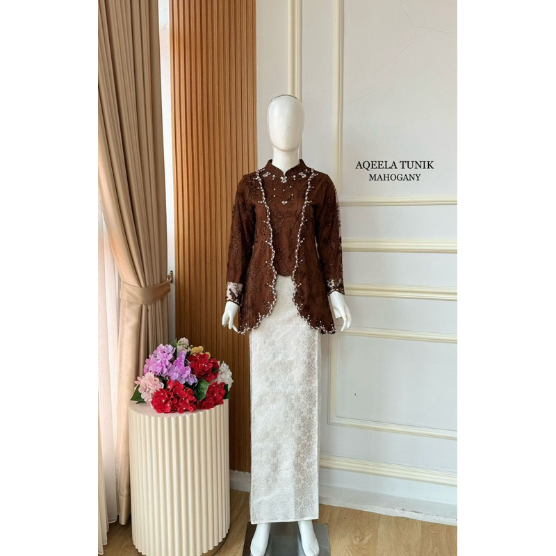 AQELLA TUNIK SONGKET one set satu setel kurung melayu rok  songket Stelan Songket Melayu Set Songket