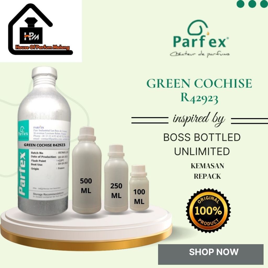 GREEN COCHISE R42923 inspired by HUGO BOSS BOTTLED UNLIMITED I BIBIT PARFUM MURNI REPACK 500 ML/250 