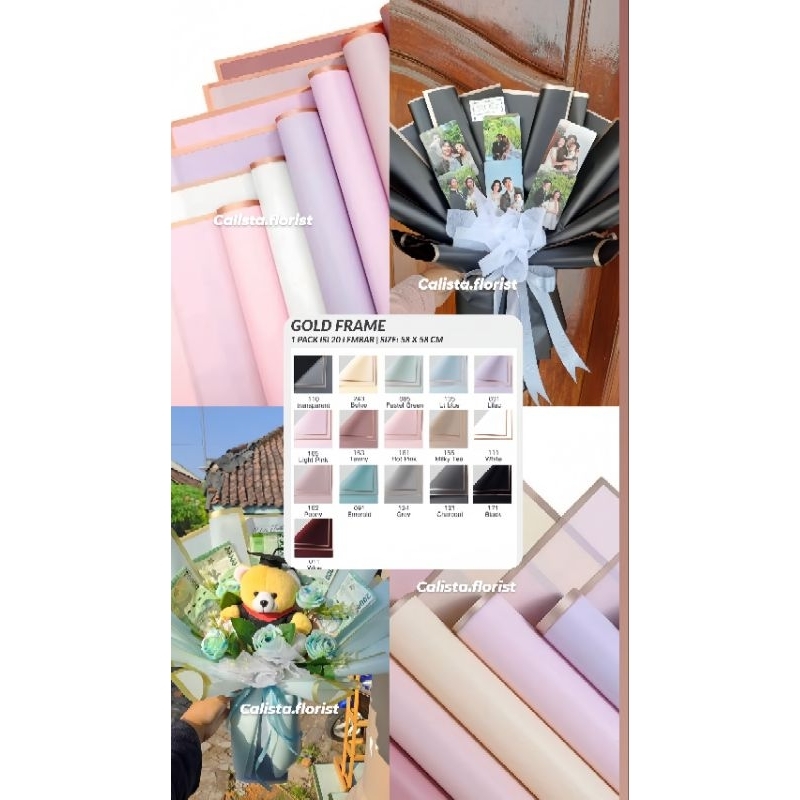 

1pack[20lembar] kertas cellophane list gold