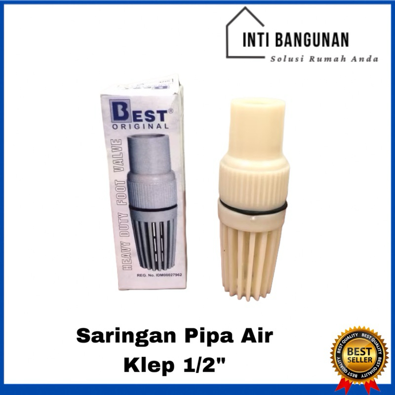 Foot Valve / Klep Saringan Best 1/2” 1/2 inch Tusen Mesin Air Plastik PVC Pipa Ledeng Sumur