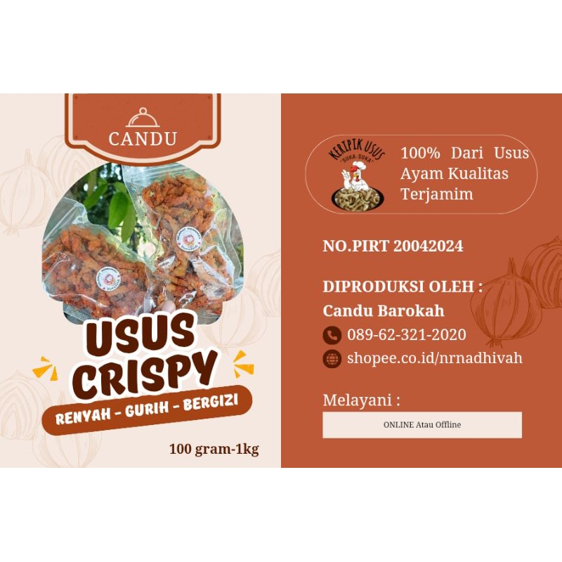 

Usus Crispy Gurih Renyah Bergizi