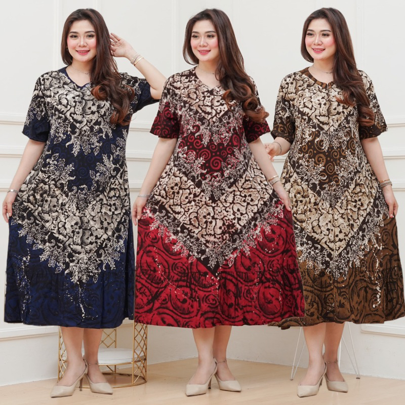 BatikRM-Daster Twill Ori JUMBO Cap Asli Pekalongan Daster Twill Cap Malaman Motif Salsa JUMBO LD 120