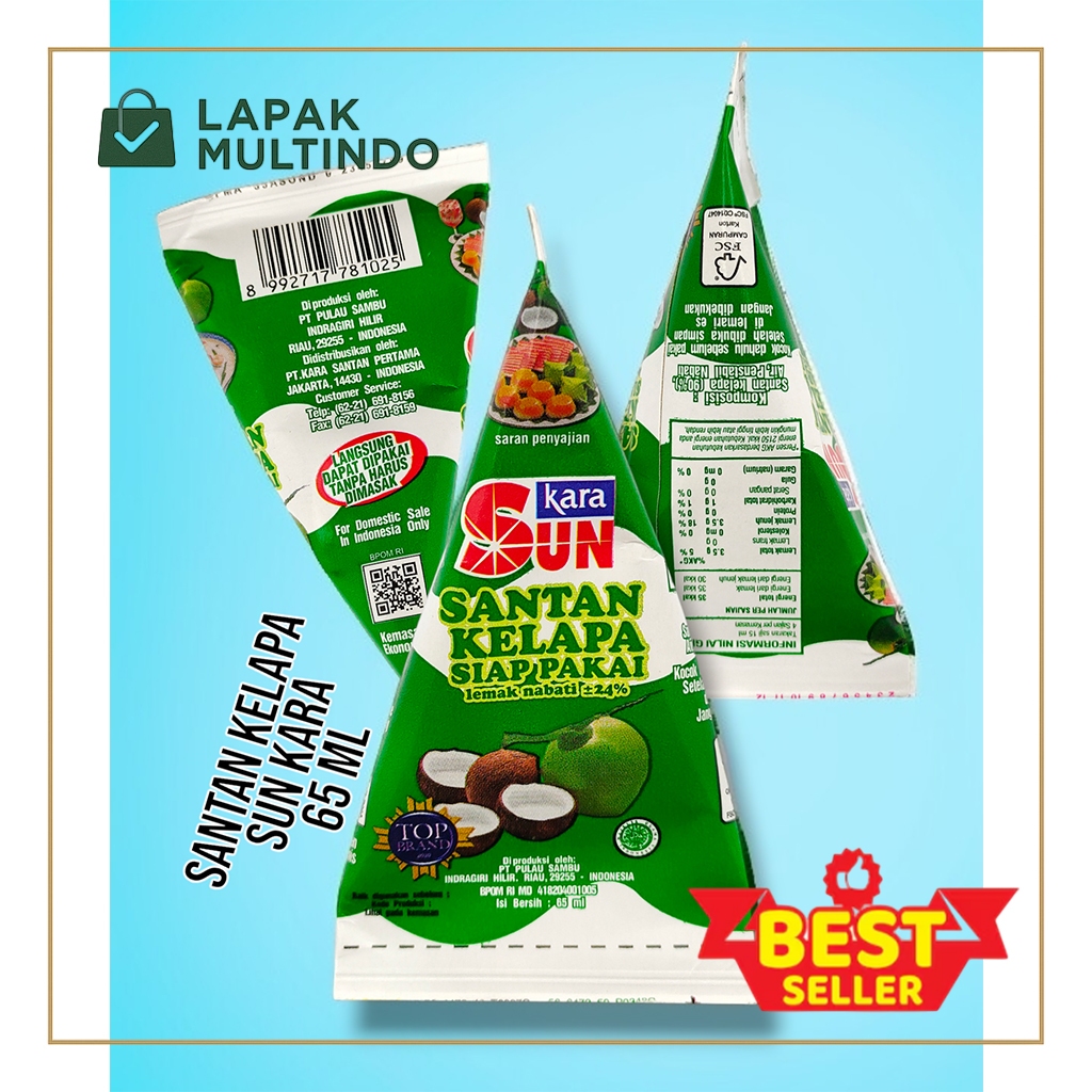 

Santan Sun Kara TCA 65 ml Santan Kelapa Siap Masak / Coconut Milk Kemasan Ekonomis