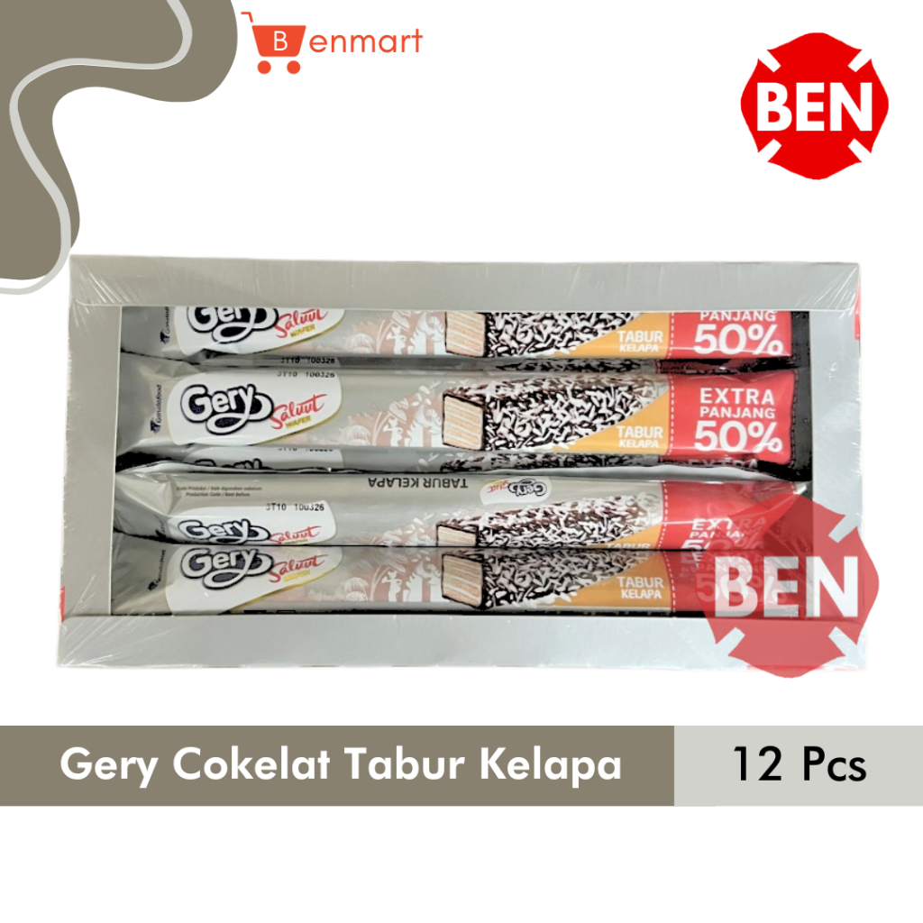

Gery Saluut Wafer COKELAT TABUR KELAPA 1 Box 12 Pcs Chocolatos 2000