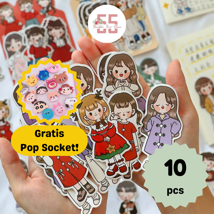 

Sticker Aesthetic Dekorasi Jurnal Scrapbook Motif Girl Boy - 105