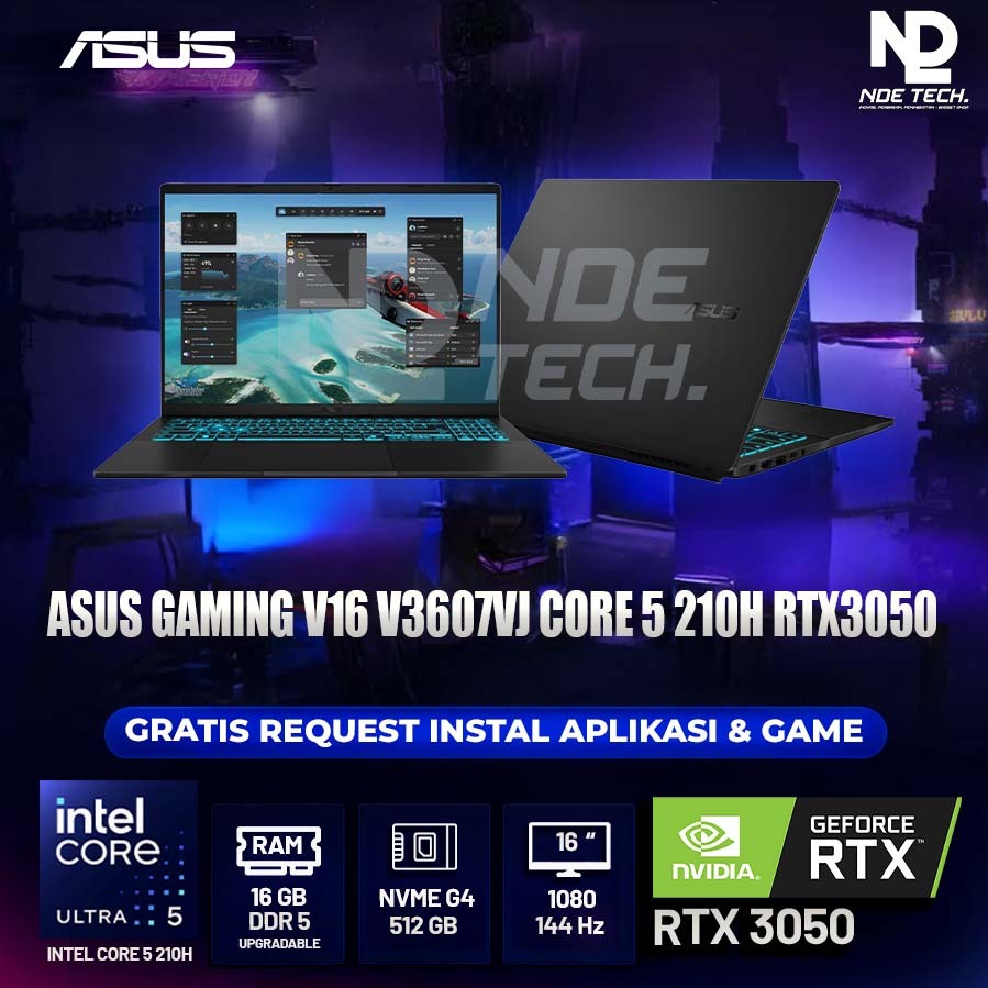 ASUS GAMING V16 V3607VJ CORE 5 210H RTX3050