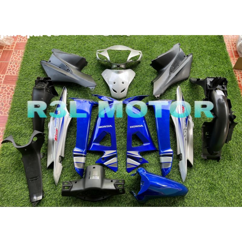 fullset body halus kasar Honda supra fit new biru silver - body halus kasar supra fit new biru silve