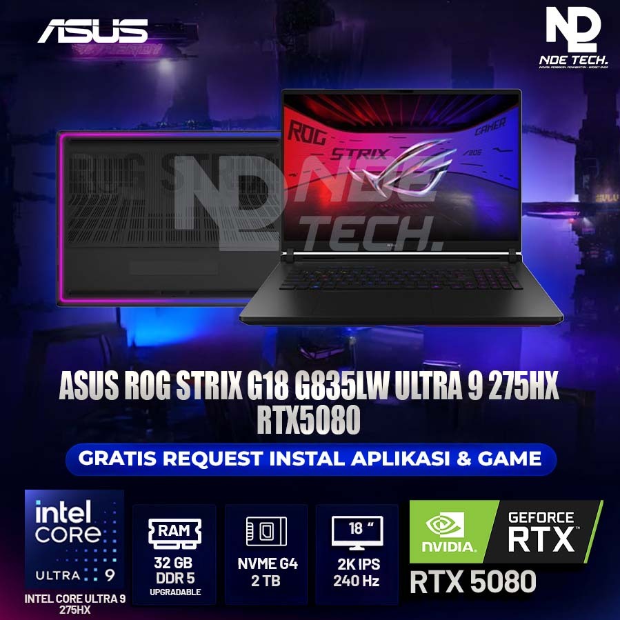 ASUS ROG STRIX G18 G835LW ULTRA 9 275HX RTX5080