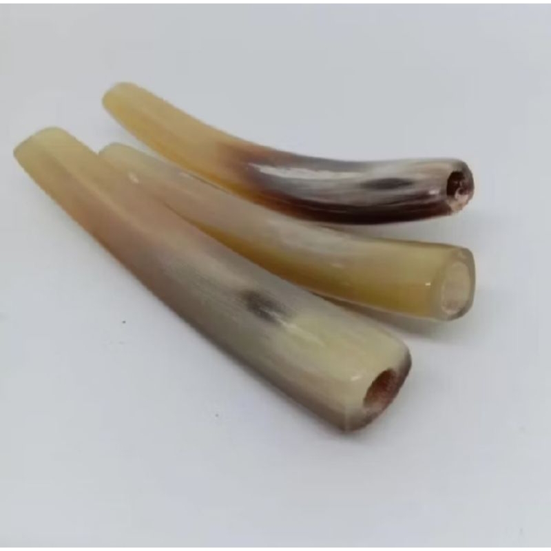 sedotan pipa rokok tanduk domba alami model pipih