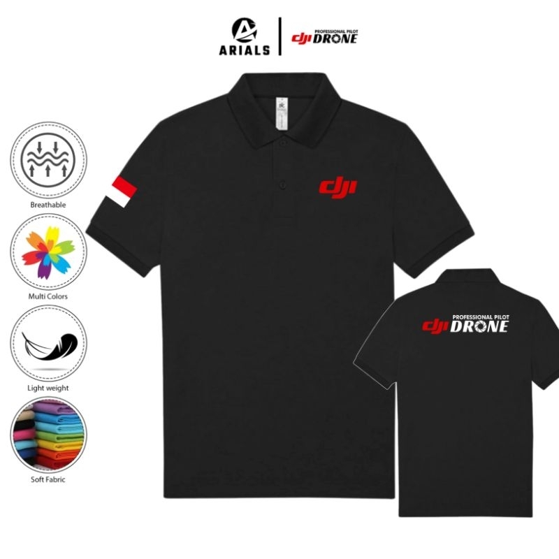 Arials Polo shirt Baju Kaos Kerah DJI Drone Profesional Pilot