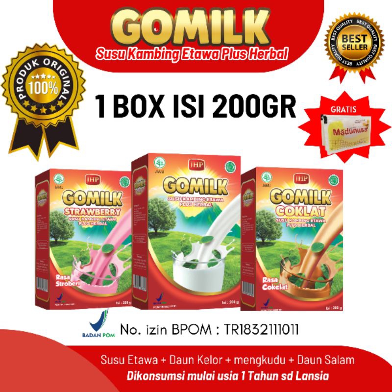 

Gomilk 200g Susu kambing Etawa Plus Herbal Daun kelor