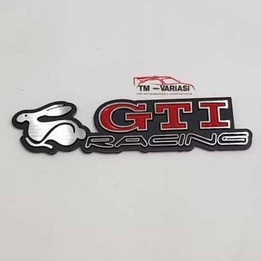 Emblem Logo Besi Tulisan GTI Racing