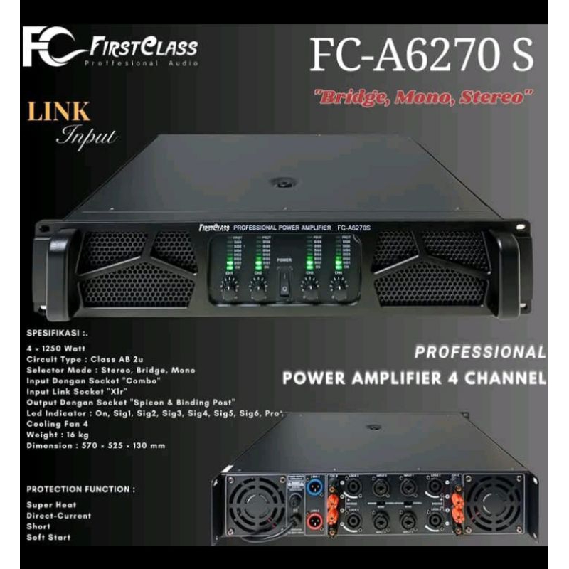 POWER AMPLIFIER FIRSTCLASS FC-A6260S