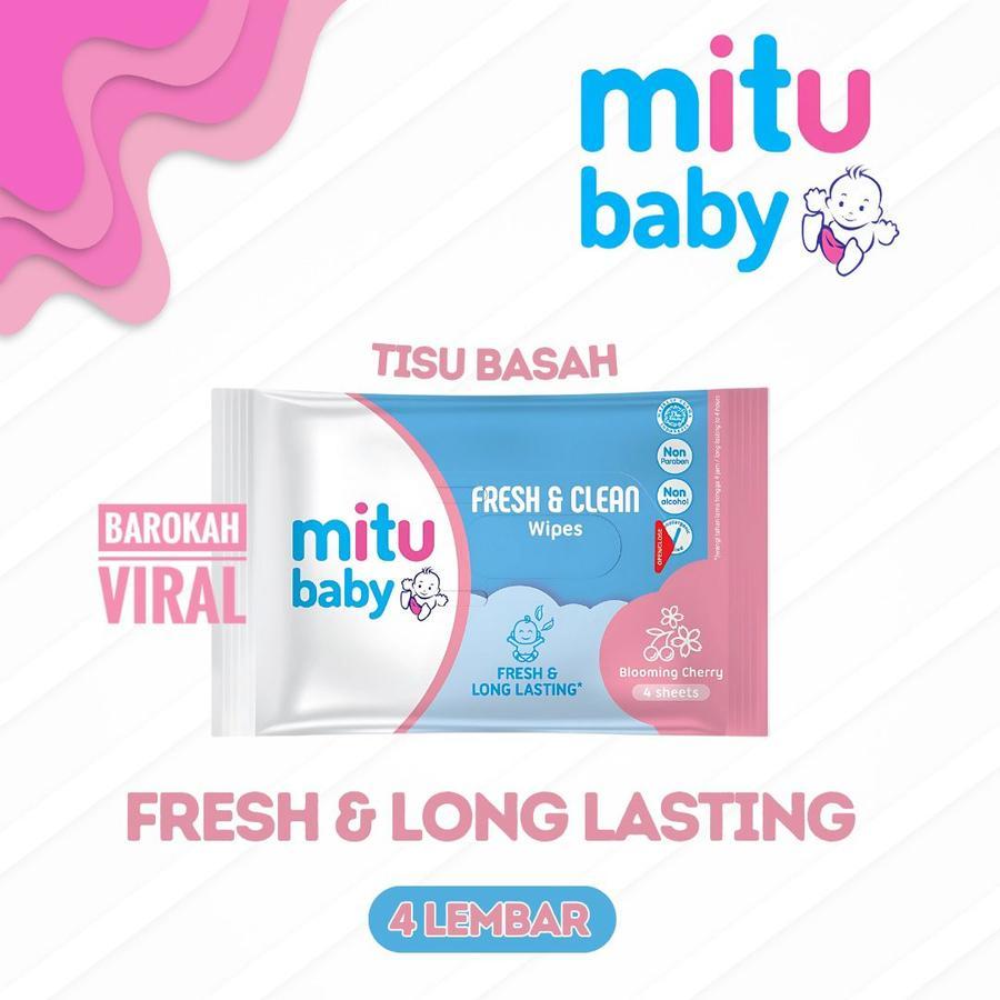 mitu baby TISSUE BASAH wipes renceng 4s (1 Sachet ) Tisu Bayi - 1 PCS