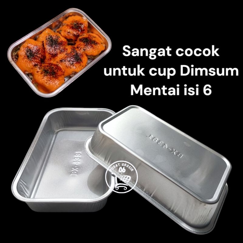 Grosir 1 Dus 1000 pcs Aluminium foil BX-4381 Cup Dimsum Mentai
