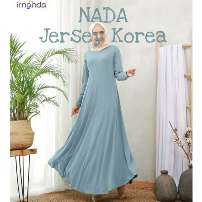 55BOOMING Irnanda Gamis Jersey Nada  Daily Homedress Jersey Korea  Gamis Polos Premium Original Harg