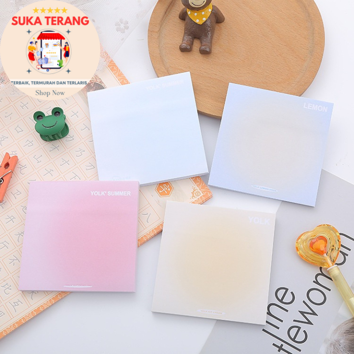 

ST 50 Lembar Sticky Notes GRADASI Polos Alat Tulis Kantor Sekolah Memo Tempel Persegi Gradasi Tempelan Kertas Catatan Memo