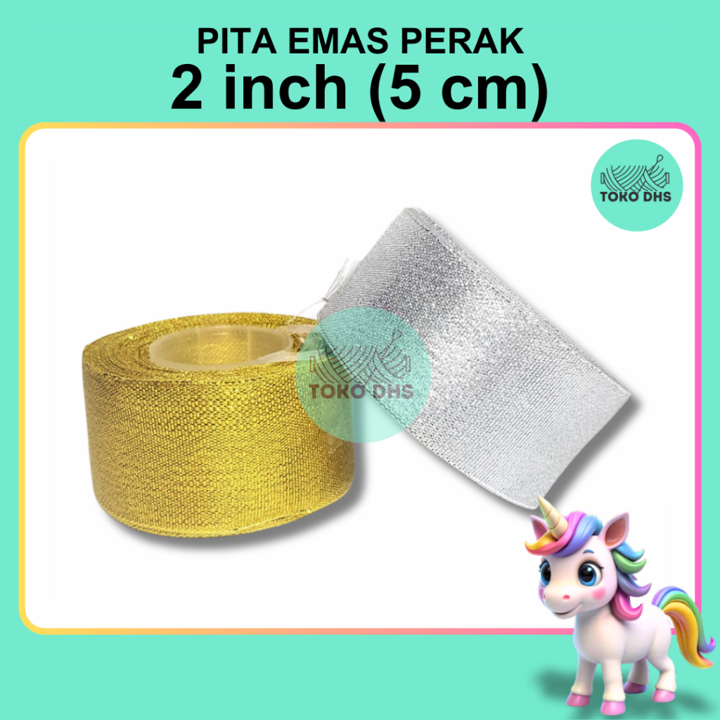 

Pita Emas Perak 2 Inch (5 Cm) // Pita Glitter