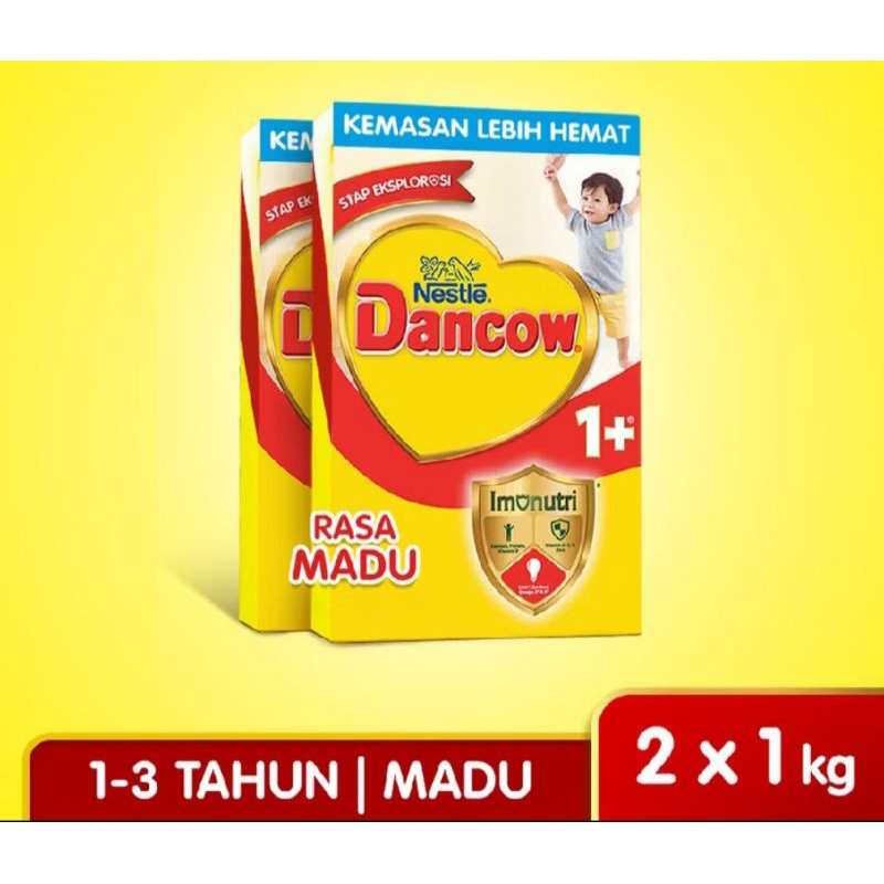 Nestle Dancow 1+ Susu Pertumbuhan Rasa Madu 1-3 Tahun Box 1kg x2