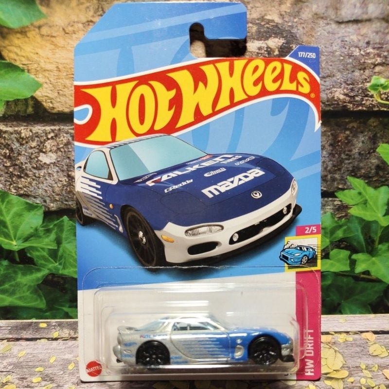 hotwheels mazda rx7 falken silver biru