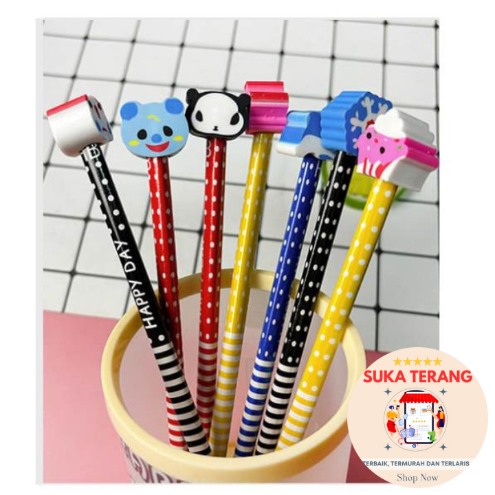 

ST Pensil Karakter + Penghapus Pensil Lucu Ada penghapus Pensil Fancy Pensil Unik Karakter Untuk Souvenir Dan Alat Tulis Sekolah