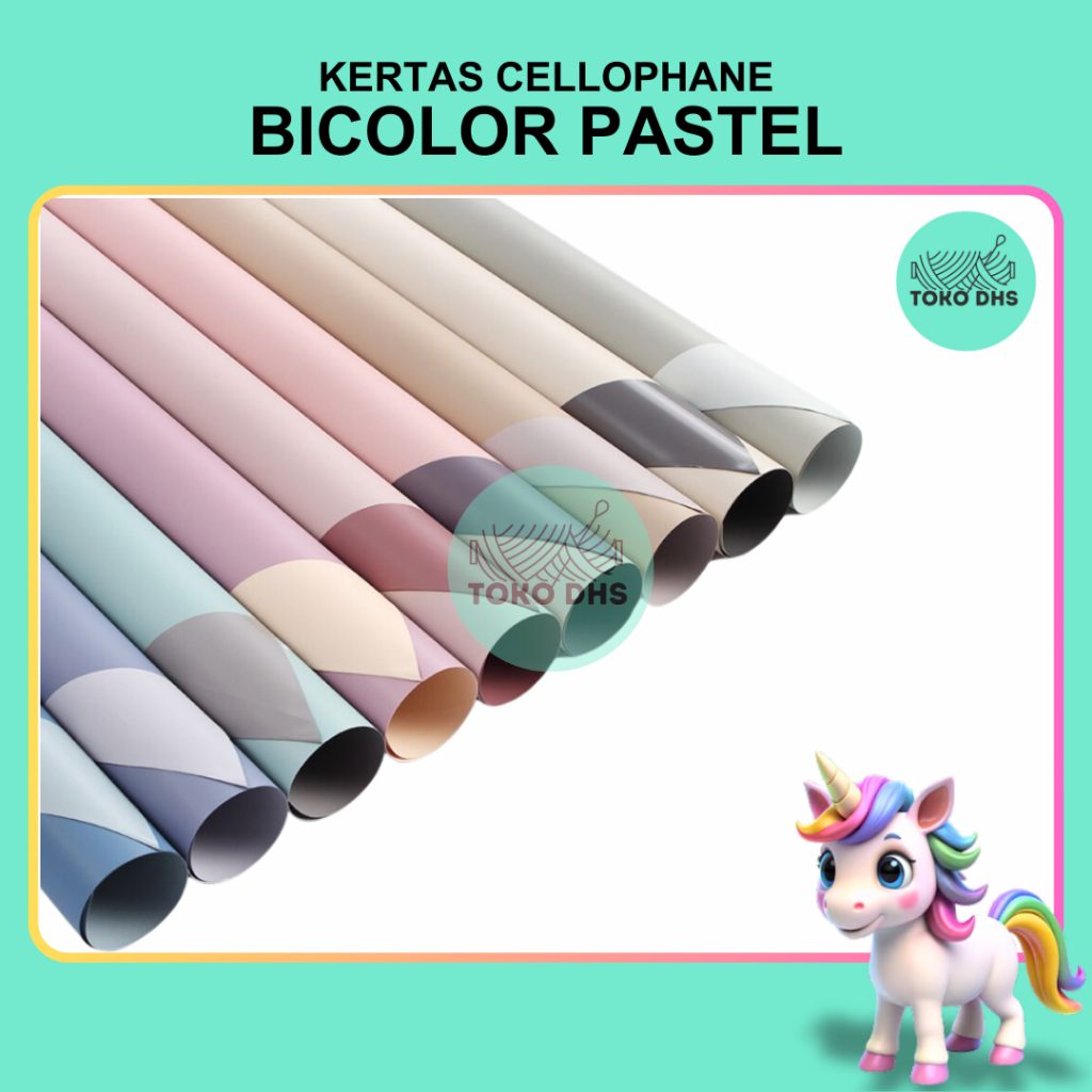 

(20 LEMBAR) Flower Wrapping BICOLOR PASTEL Cellophane / Kertas Buket Bunga