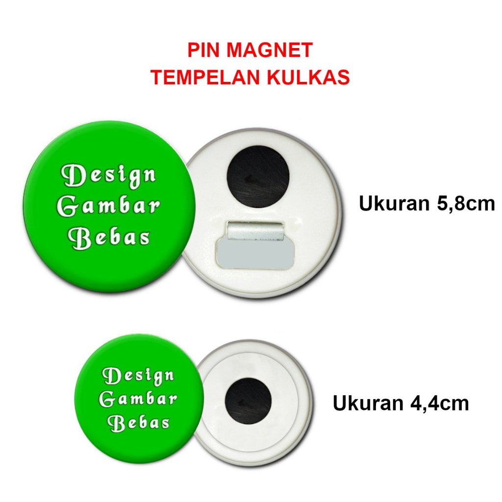 Bahan Baku Pin 44mm Magnet Aluminium Premium - Untuk Tempelan Kulkas & Pembuka Botol Custom, Pin But