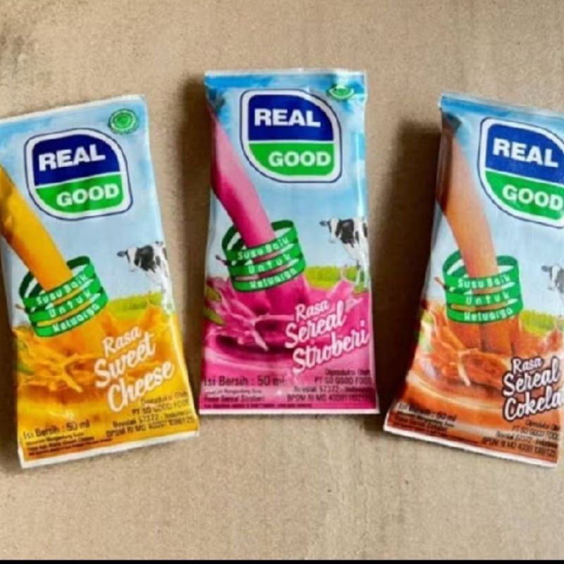 

Real good susu bantal UHT dengan rasa coklat, keju dan stroberi