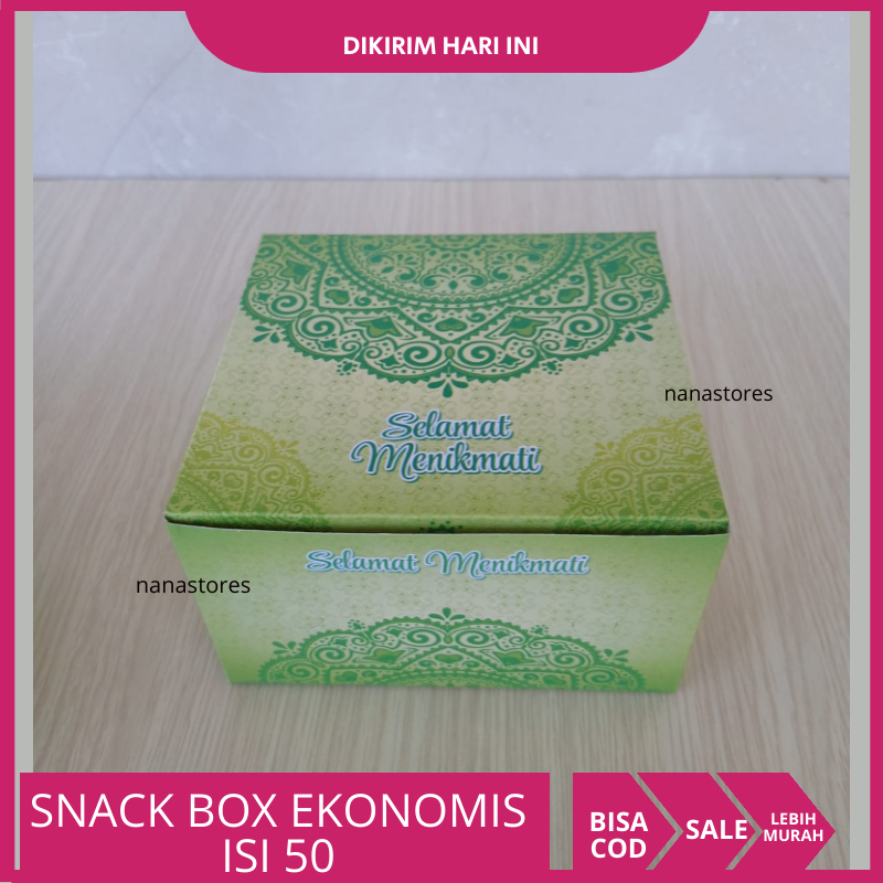 

50 Pcs Dus Kue Murah Motif Mandala Hijau Baru Ukuran 12x12, 12x14, dan 12x16