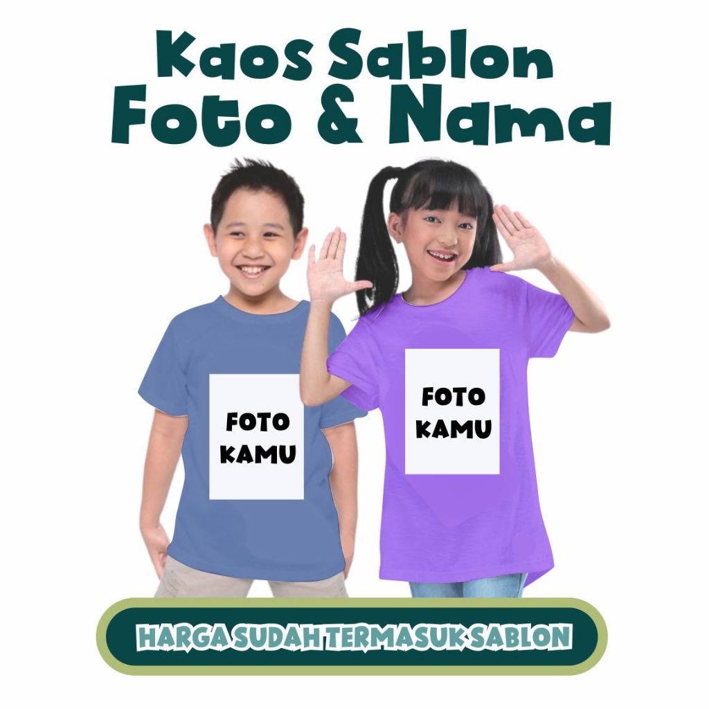 Kaos Anak Sablon Foto & Nama | Kaos Anak Sablon | Kaos Anak Custom Foto | Kaos Anak Sablon Nama