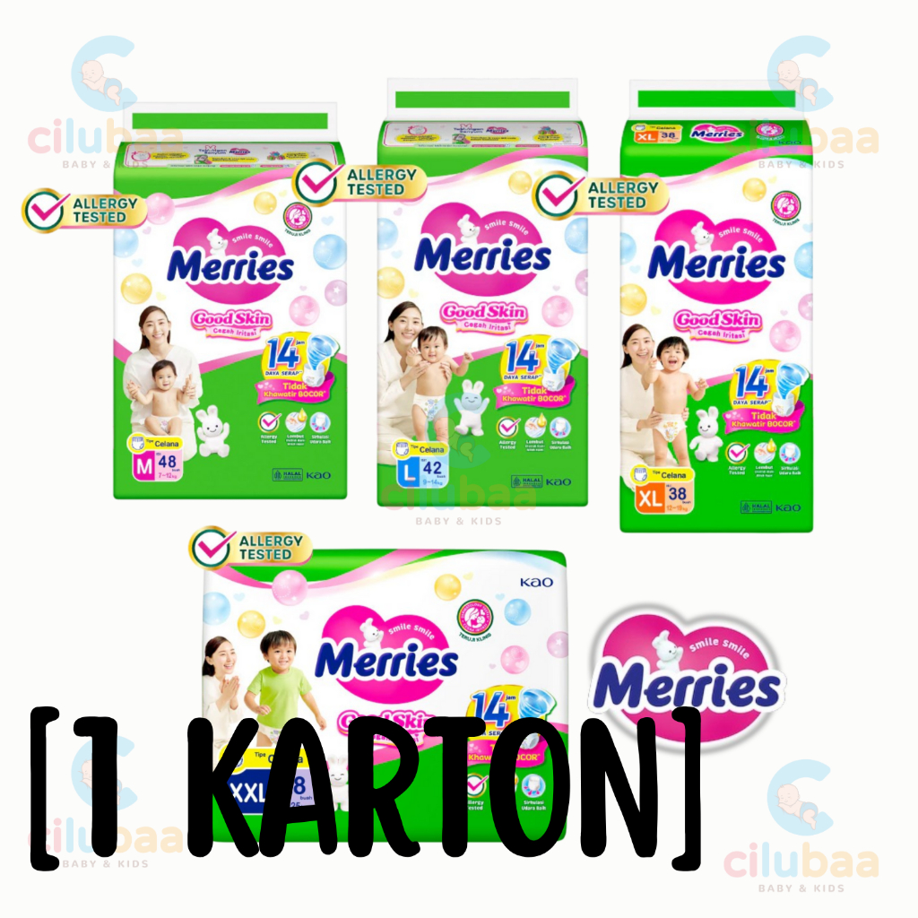 [KARTON] Merries Pants Good Skin Carton ( M48, L42, XL38, XXL28 ) - POPOK SEKALI PAKAI