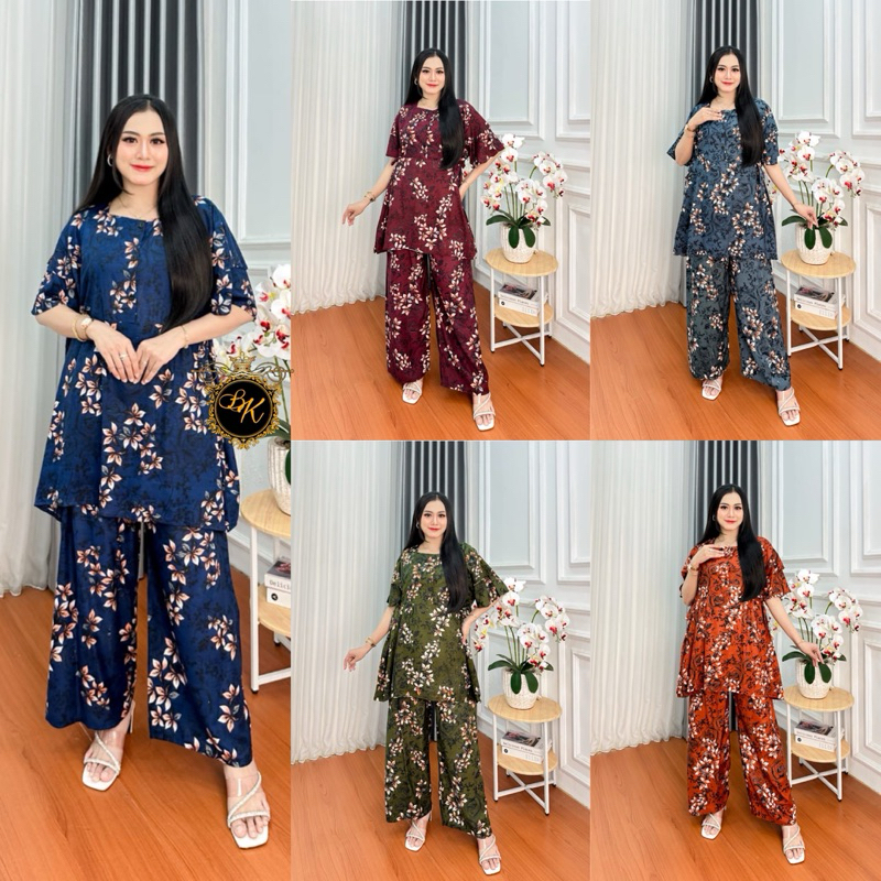 Setelan Lengan Pendek Jumbo Ld 130| Setelan Wanita Lengan Pendek Jumbo| Setelan Baju Tidur Lengan Pe