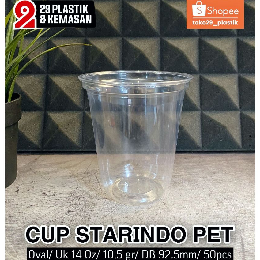 Cup Starindo Oval 14 Oz PET