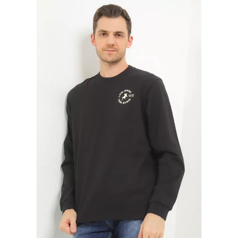 Cotton T-shirt KSLS2419 KAOS LENGAN PANJANG LOIS ORIGINAL PRIA TERBARU WARNA HITAM