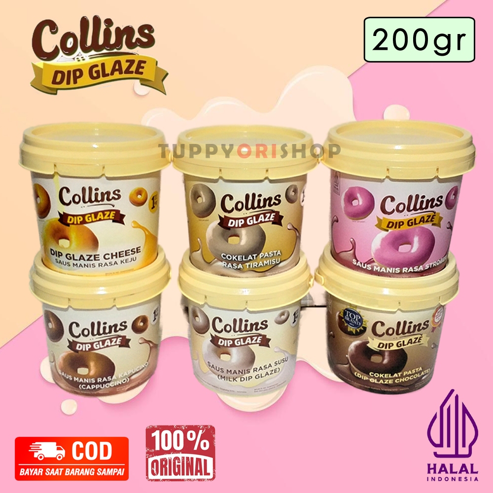 

Collins Dip Glaze Aneka Rasa 200gr | Saus Manis Pasta Donat Roti