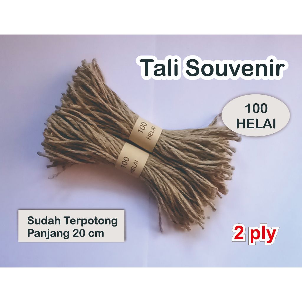 

Tali Souvenir Rami Isi 100 Helai 1 ply dan 2 ply Tali Hangtaq Rustik 20 Cm