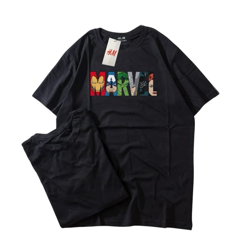 kaos tshirt distro hnm black full tag and label 1:1