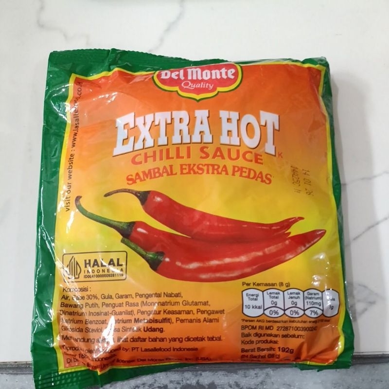 

saus Delmonte cabe saset Extra Hot isi 24