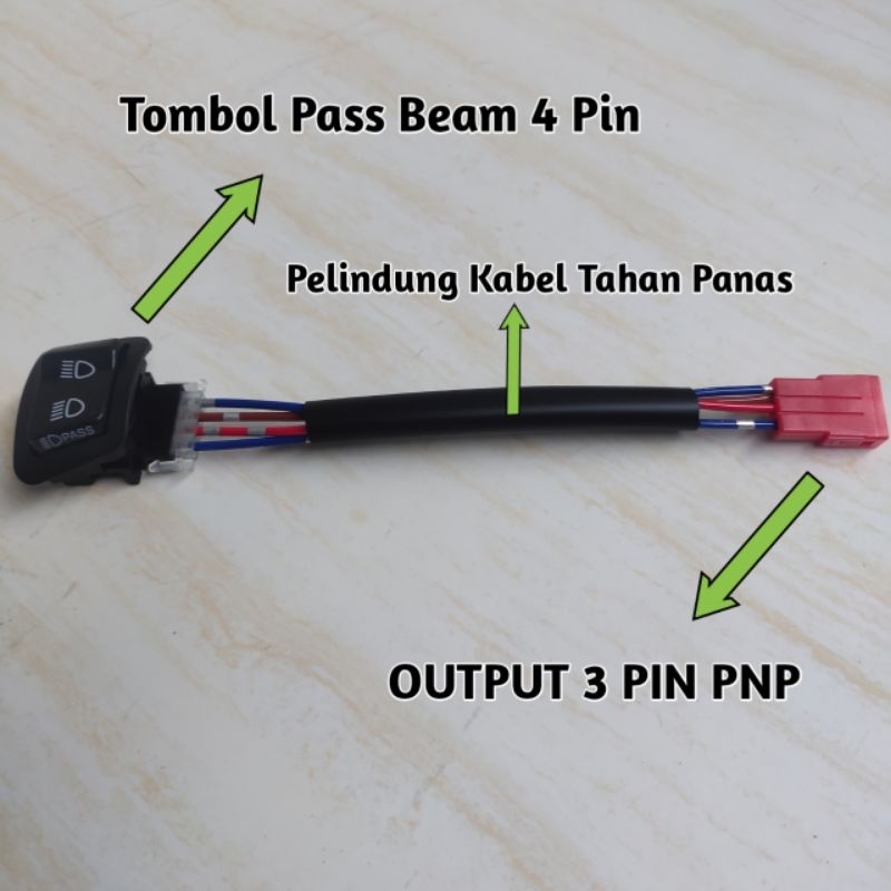 Saklar Pass Beam Honda 3 Mode Vario 125 150 Led Old Beat Scoopy Revo Tipe 4 Pin Plus Soket 3 Pin