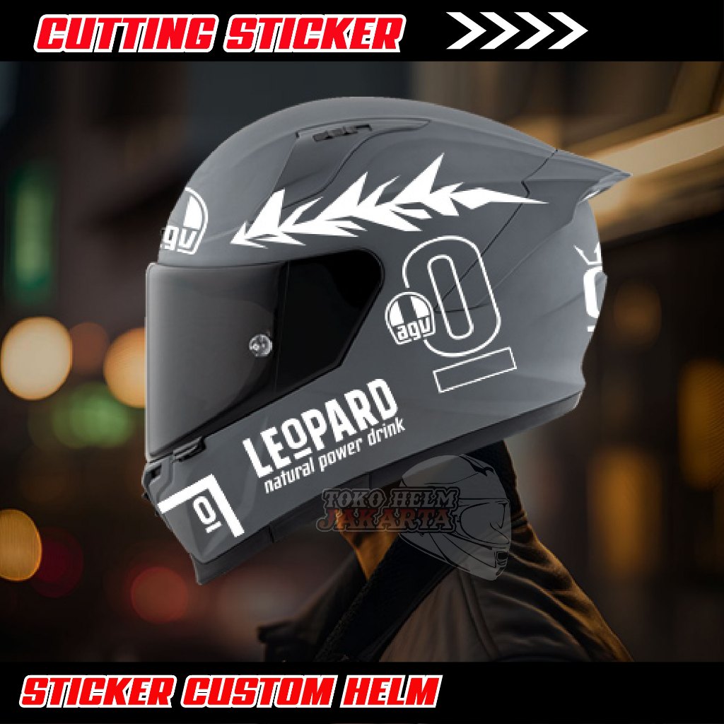 Sticker Helm Leopard JM Set/ Sticker cutting helmet