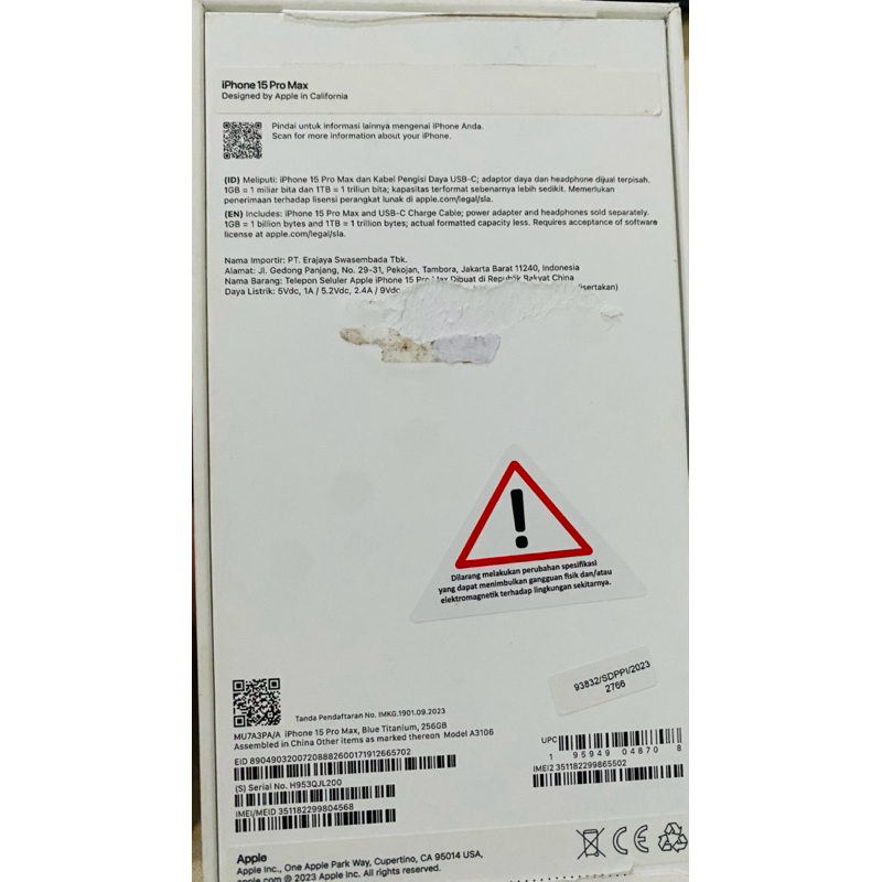 Iphone 15 Pro Max 256 GB IBOX