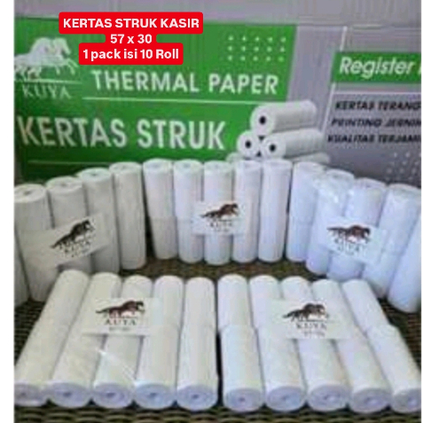 

Kertas Struk Kasir KUYA 57 x 30 mm - Struk Kertas Thermal EDC Premium Paper roll Thermal 57x30mm