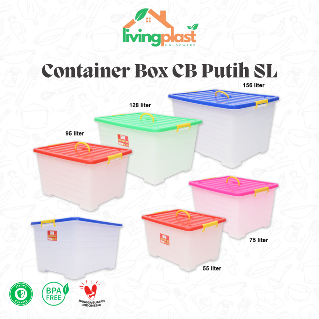 [INSTANT] Container Box Putih DX SL Plastic / Kontainer Box Besar Jumbo / Container Box Murah